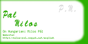 pal milos business card